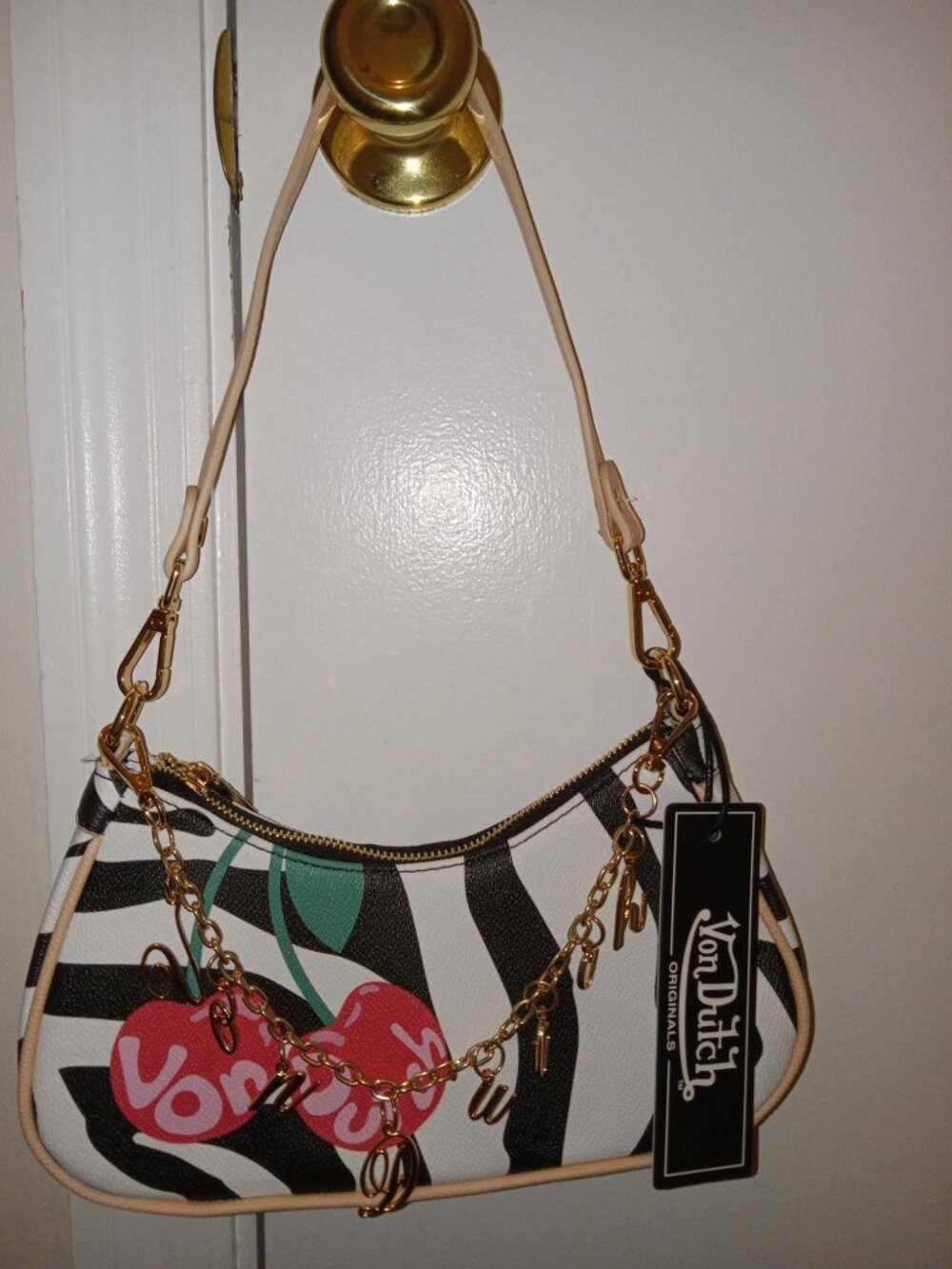 Von Dutch Zebra Cherry Purse